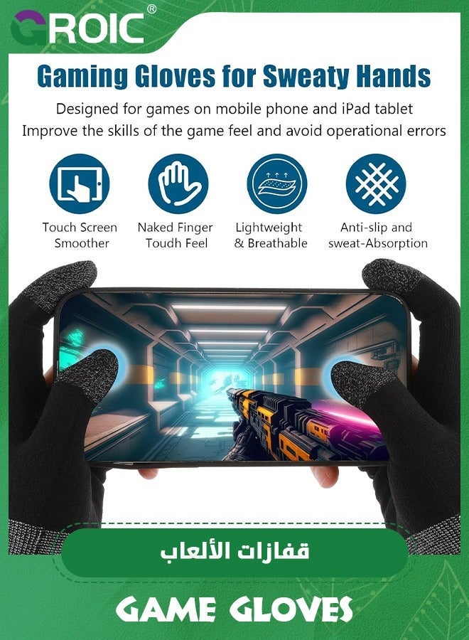 GROIC 2 Pairs Game Gloves Thumb Sleeves Mobile Gaming Phone Comfort Touch Finger for Mittens Nylon Breathable  - Image 4