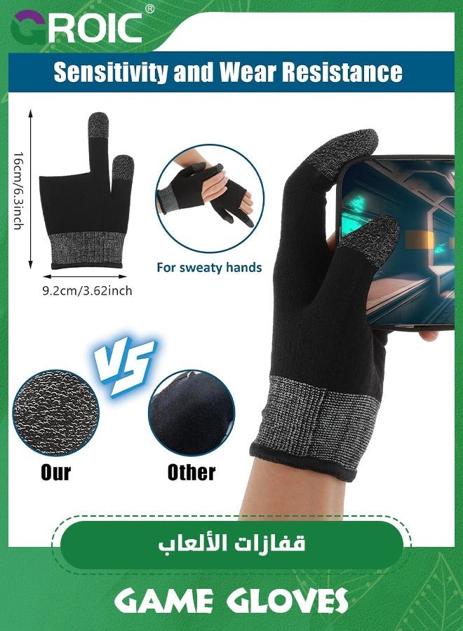 GROIC 2 Pairs Game Gloves Thumb Sleeves Mobile Gaming Phone Comfort Touch Finger for Mittens Nylon Breathable  - Image 2
