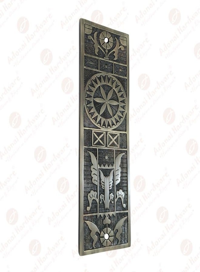 Adonai Hardware Decorative Aluminium Push Plate (9.96 Inch Ohel, Antique Brass) - Image 3