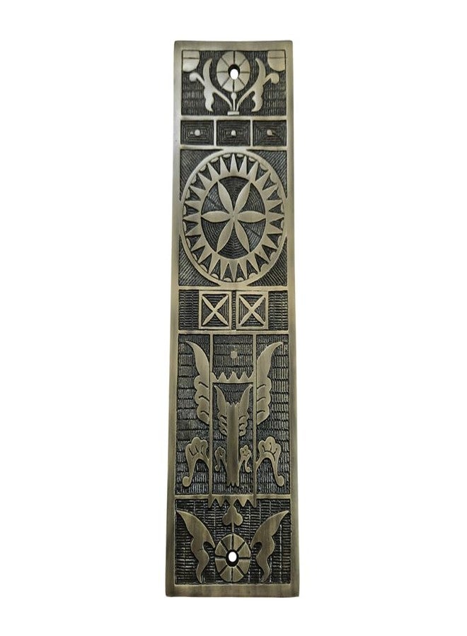 Adonai Hardware Decorative Aluminium Push Plate (9.96 Inch Ohel, Antique Brass) - Image 1