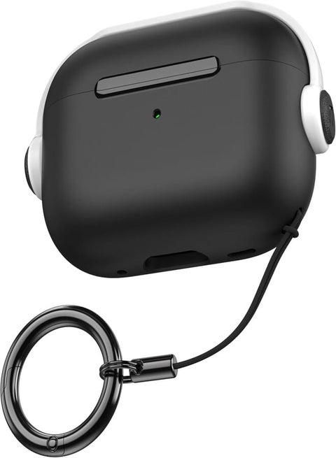 Next store Protective Case for Airpods Pro 2 Mobile [with Lock Cover] [Front LED Visible] (Black & White)