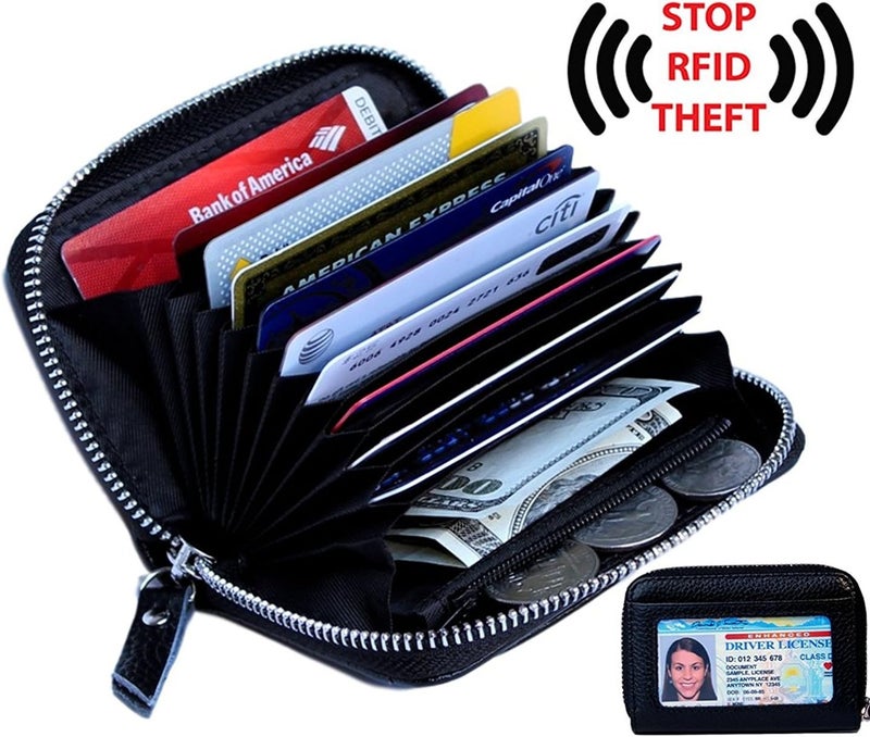 KALMORE Women Leather RFID Secure Spacious Cute Zipper Card Wallet Small Purse with ID Window - Image 2
