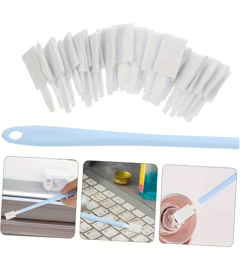 50 Pieces Disposable Gap Cleaning Brushes Set With Replaceable Brush Heads For Toilet Seat Gaps Toilet Corners Window Grooves Door Tracks And Keyboards Blue - Image 4