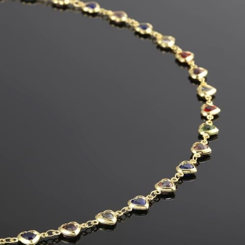UMAOKANG 3 Meters Colorful Glass Bead Chain for Jewelry Making 18K Gold Plated Brass Chains Bulk Heart Chain for Women Necklace DIY Jewelry Making Chain - Image 5