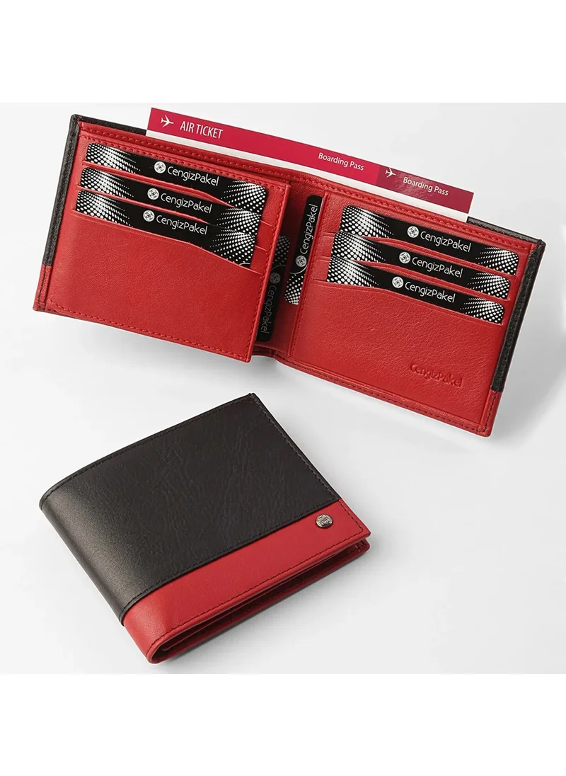 Cengiz Pakel Men's Wallet Black-Red 27449