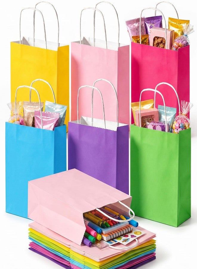 LovesTown 18pcs Small Gift Bags with Handles, 5.9x3.1x8.3 Inch Goodie Bags 6 Colors for Birthdays, Weddings, Classrooms Party Favors - Image 1