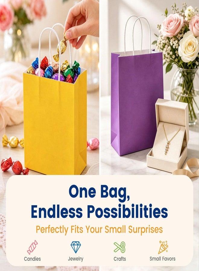 LovesTown 18pcs Small Gift Bags with Handles, 5.9x3.1x8.3 Inch Goodie Bags 6 Colors for Birthdays, Weddings, Classrooms Party Favors - Image 4