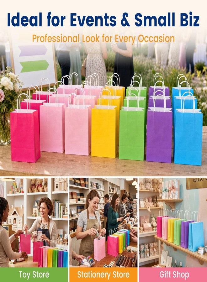 LovesTown 18pcs Small Gift Bags with Handles, 5.9x3.1x8.3 Inch Goodie Bags 6 Colors for Birthdays, Weddings, Classrooms Party Favors - Image 5