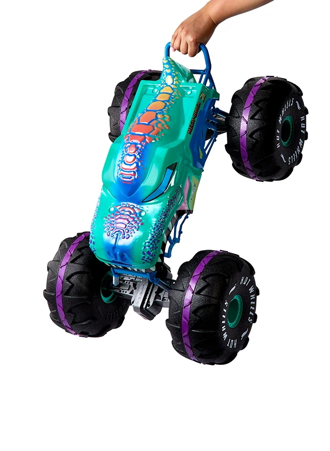 Hot Wheels ​® RC Monster Trucks Mega-Wrex™ in 1:6th Scale, Extra Large Remote-Control Toy Truck, More Than 2ft Long