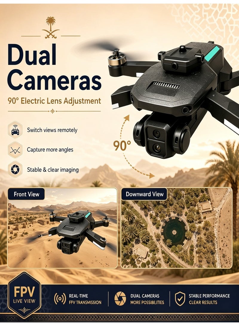 Closeli Z102 Max Drone with Dual HD Cameras, FPV Drone, RC Quadcopter, Rechargeable Controller, 360° Flips, Brushless Motor, Intelligent Obstacle Avoidance, Optical Flow Hovering, 3 Speed Modes, One-Key Takeoff/Landing, Foldable Design, Long Flight Time, App Control (2 Batteries) - Image 4