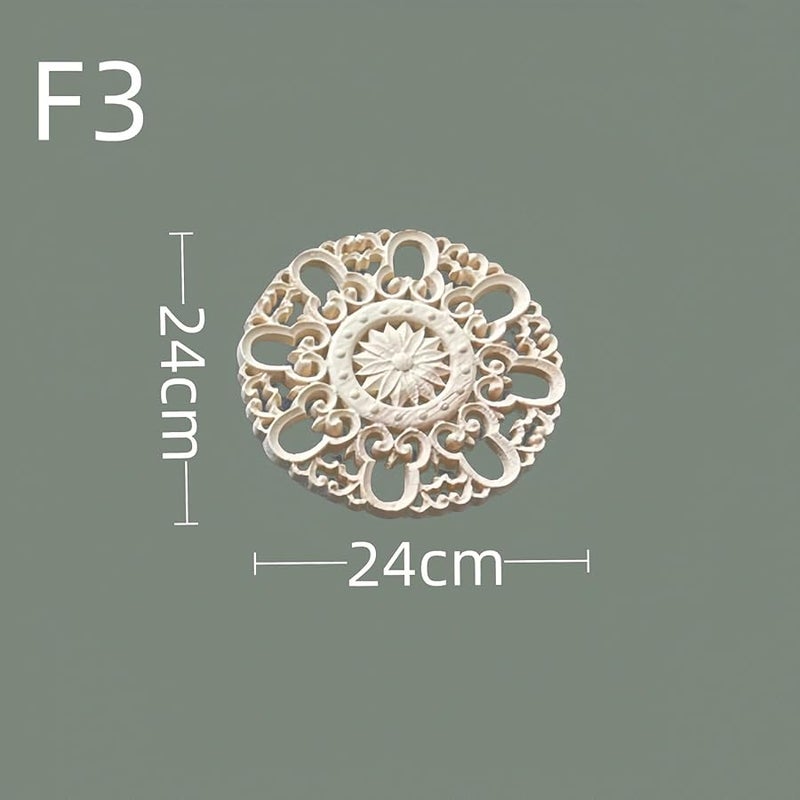 Elegant European American Style Solid Wood Discs Round Hollow Flower Carvings For Wardrobe Door F3 24CMx24CM - Image 3