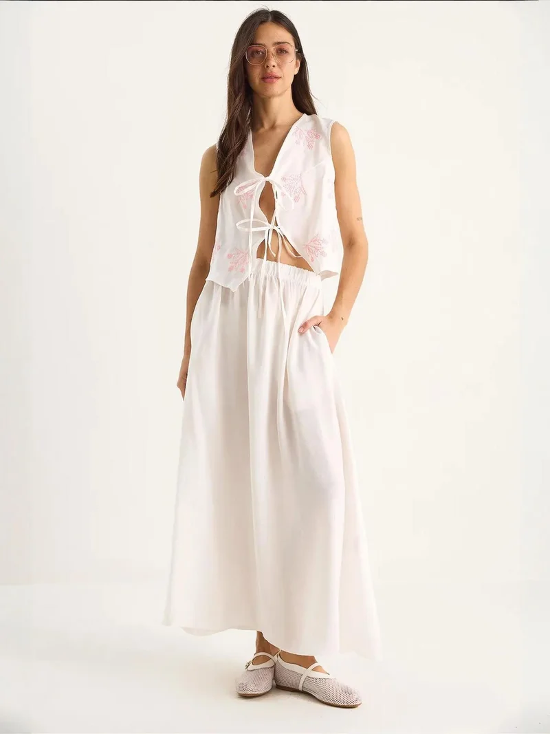 LUCCI Tie Closure Blouse-Skirt Co-ords