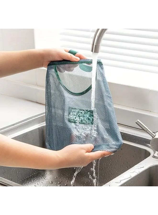 Double Layer Hanging Vegetable Fruit Bag Reusable Fabric Kitchen Organizer 1pc - Image 3