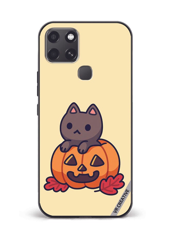 VR CREATIVE Protective Case Cover For Infinix Smart 6 Cat In A Pumpkin Design Multicolour - Image 1