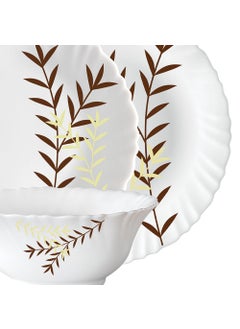 LARAH BY BOROSIL Larah by Borosil Oak Fluted Series Opalware Dinner Set | 28 Pieces for Family of 6 | Microwave & Dishwasher Safe | Bone-Ash Free | Crockery Set for Dining & Gifting | Plates & Bowls | White  - Image 3