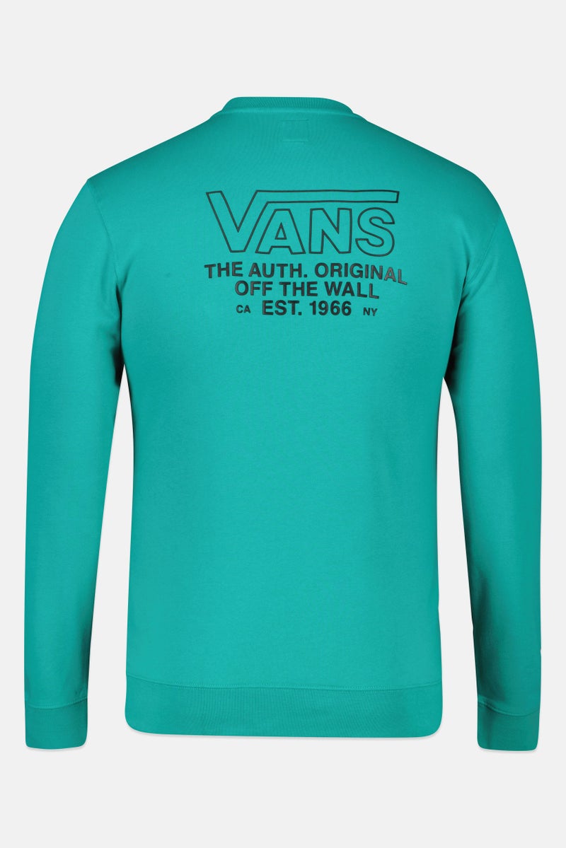 VANS سويت شيرت بأكمام طويلة مع شعار العلامة التجارية، لون أزرق مائل إلى الأخضر - Image 2