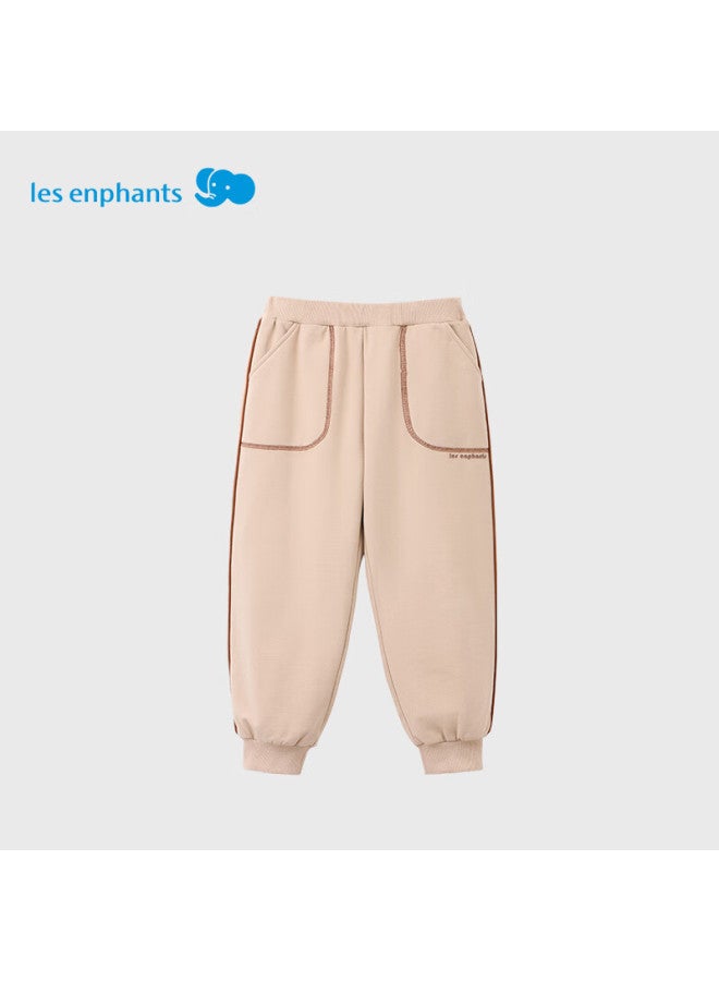 Les enphants Li Ying Fang Kids Outdoor Long Pants Boys Girls Autumn Loose Fit Classic Light Gray Jogger Sports Pants 150 CM - Image 3