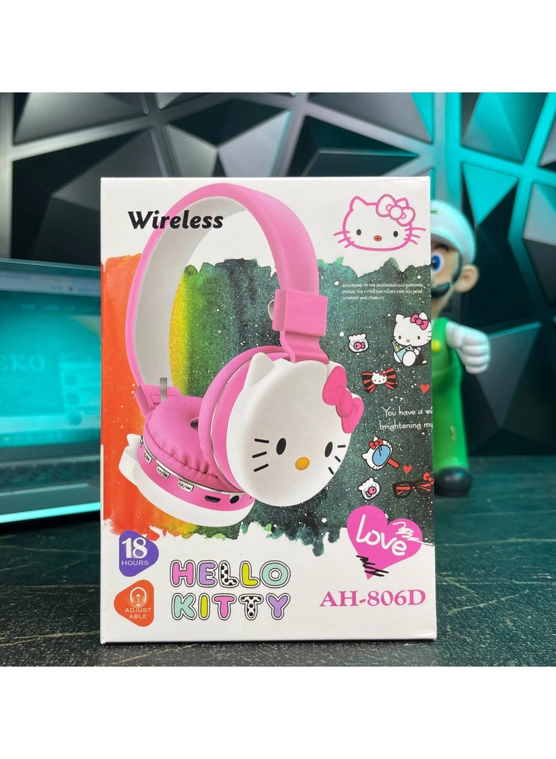 Cartoon Cute Hello Kitty Kids Children Bluetooth Headphones, Wireless Headphones with Reduce the noise Microphone Kids Foldable Headphones for School Travel Gift Headset for Children - Image 5