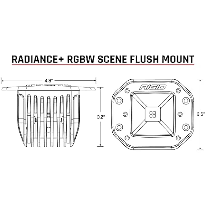 RIGID Industries 682153 Radiance Scene Rgbw Flush Mount  Pair - Image 4