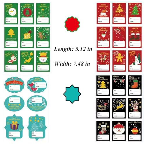 WesGen Christmas Sticker LabelsSelf Adhesive Gift Stickers Holiday Gift Name Decals for PresentWrapping Paper Decorations 99 Count - Image 5