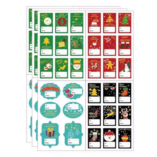 WesGen Christmas Sticker LabelsSelf Adhesive Gift Stickers Holiday Gift Name Decals for PresentWrapping Paper Decorations 99 Count - Image 2