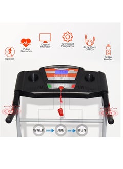 Sky Land Powerful 4 HP Peak Motor Treadmill, Foldable Running Machine with 43cm Wide Belt, Built-in MP3 Speaker, LCD for Speed/Calories/Heart Rate, Manual Incline, Quiet Motor, Portable Home Fitness Equipment – EM-1222  - Image 4
