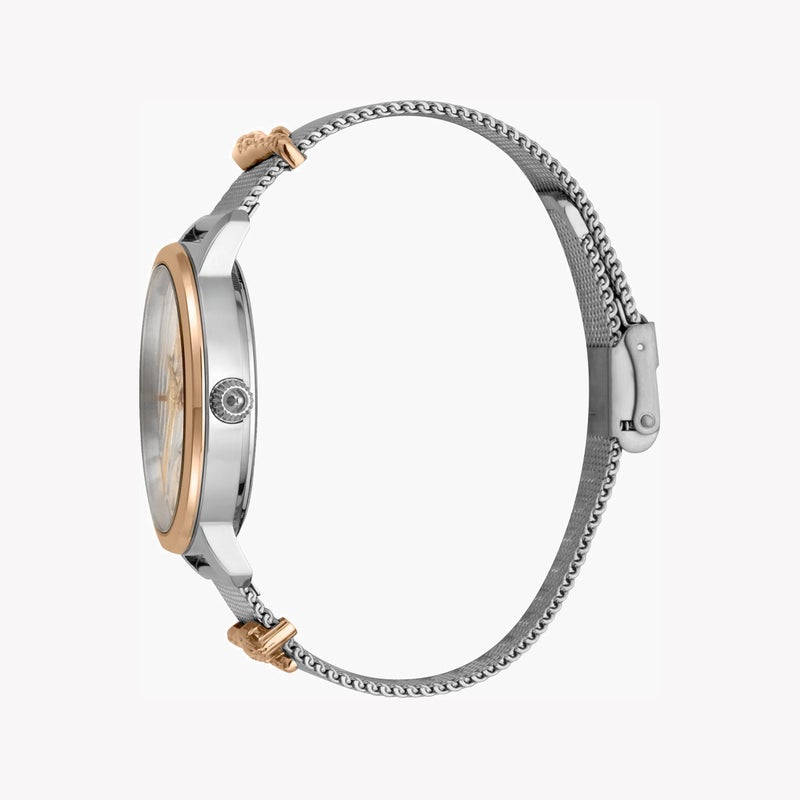 جاست كافالي ساعة نسائية من جاست كافاللي بهيكل من الفولاذ المقاوم للصدأ الفضي وسوار من الفولاذ المقاوم للصدأ الفضي - Image 2