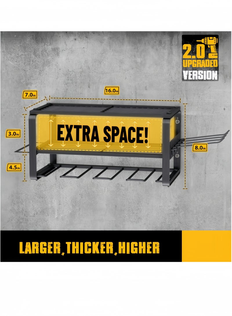 nihao 3 Layers Drill Holder Wall Mount, Heavy Duty Power Tool Storage Rack, Garage Tool Organizer and Storage for Drill & Screwdriver, 4 Slot Foldable Tool Drill Holder Screwdriver Storage - Image 5