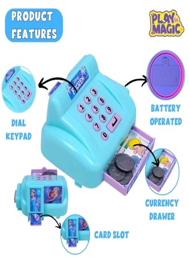 PlayMagic Frozen Cash Register Playset for Kids|Educational Pretend Play Set for 3-10 Years|Interactive Learning with Food Items, Coins, Shopping Basket for Boys & Girls - Image 3