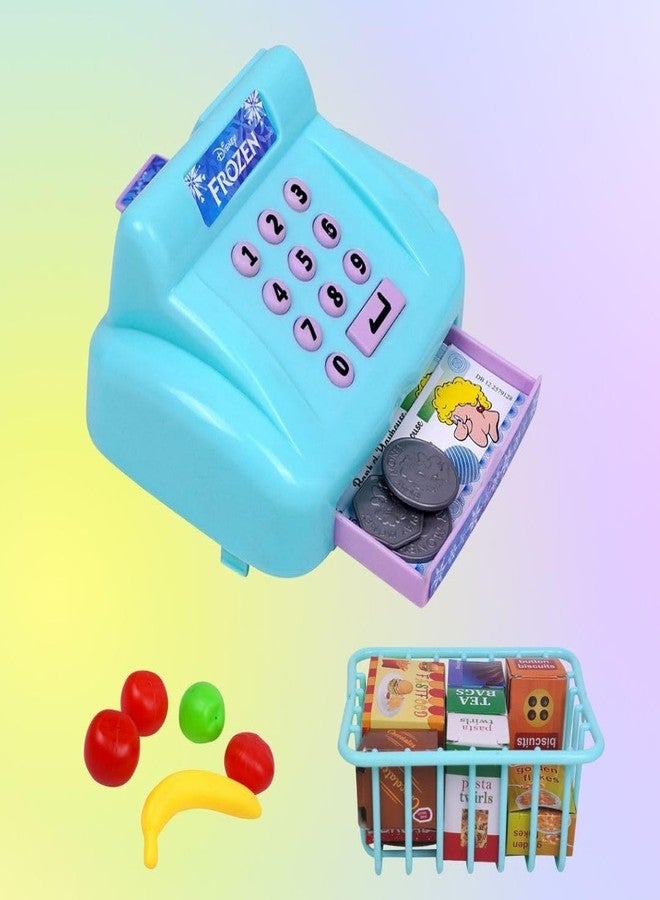 PlayMagic Frozen Cash Register Playset for Kids|Educational Pretend Play Set for 3-10 Years|Interactive Learning with Food Items, Coins, Shopping Basket for Boys & Girls - Image 1