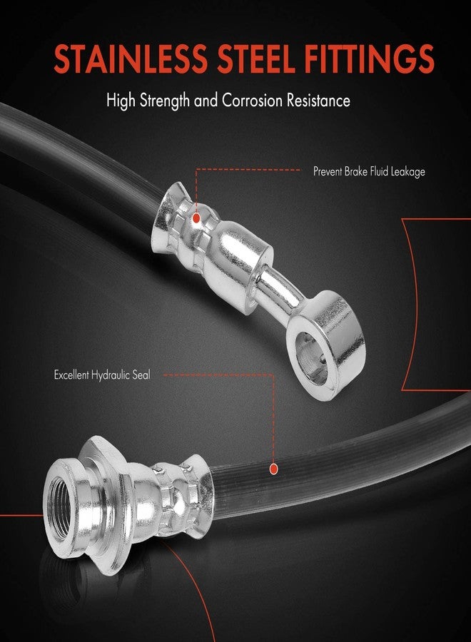 أ-بريميوم خرطوم هيدروليكي للفرامل الأمامية للسائق والراكب من A-Premium متوافق مع موديلات مختارة من سيارات شيفروليه، وجيو، وبونتياك، وسوزوكي - مترو 1992-2001، وفايرفلاي 1995-2000، وسويفت 1990-2001 (عبوة من قطعتين) - Image 4