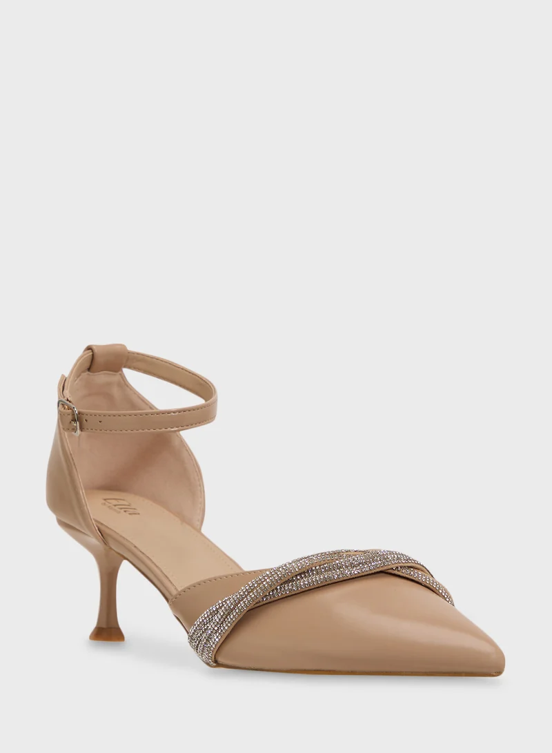 ELLA Diamante Heeled Pump