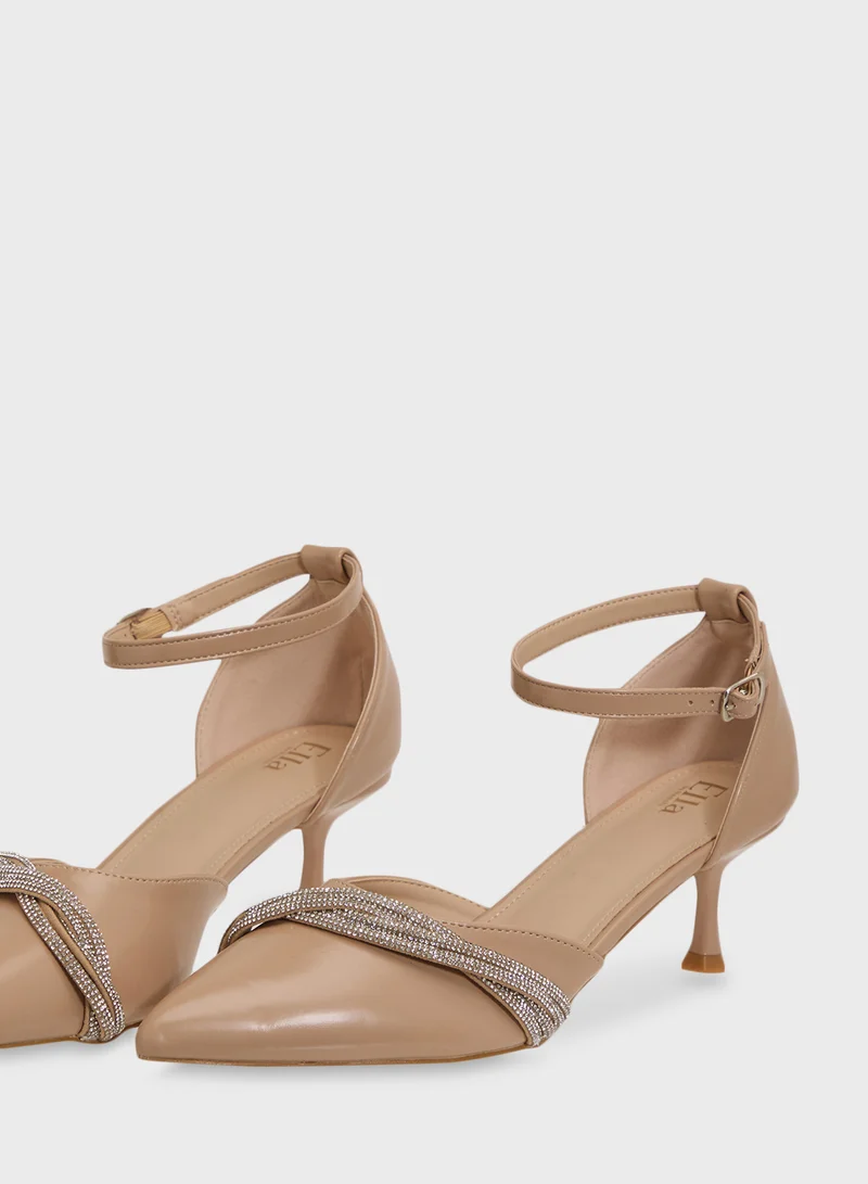 ELLA Diamante Heeled Pump