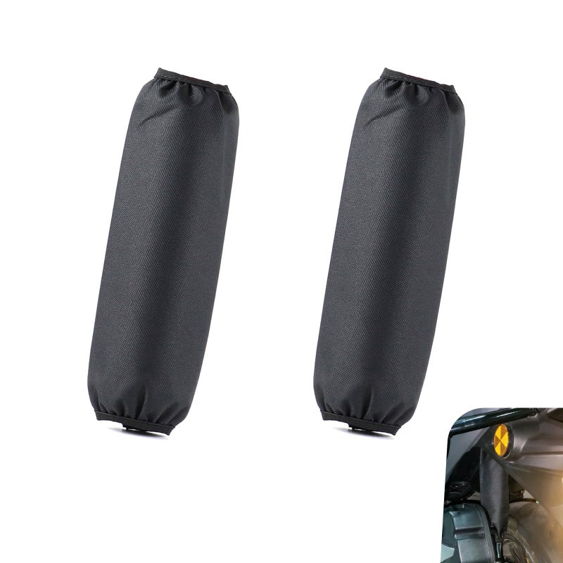 lekiliky Motorcycle Shock Covers Waterproof Scratchresistant Elastic Nylon Protective Case Rear Shock Absorber Suspension Protective Cover for Most Motorcycles Ebikes Scooters Black L - Image 3