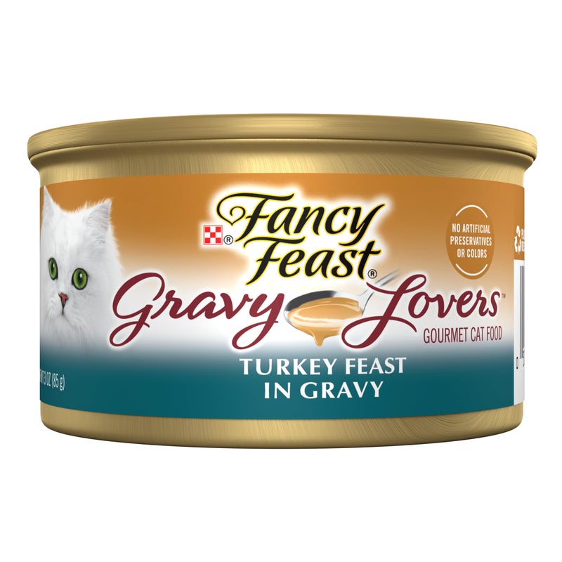 Fancy Feast Purina Fancy Feast Gravy Lovers Turkey Feast Grilled Gourmet Cat Food in Wet Cat Food Gravy - (Pack of 24) 3 oz. Cans - Image 1