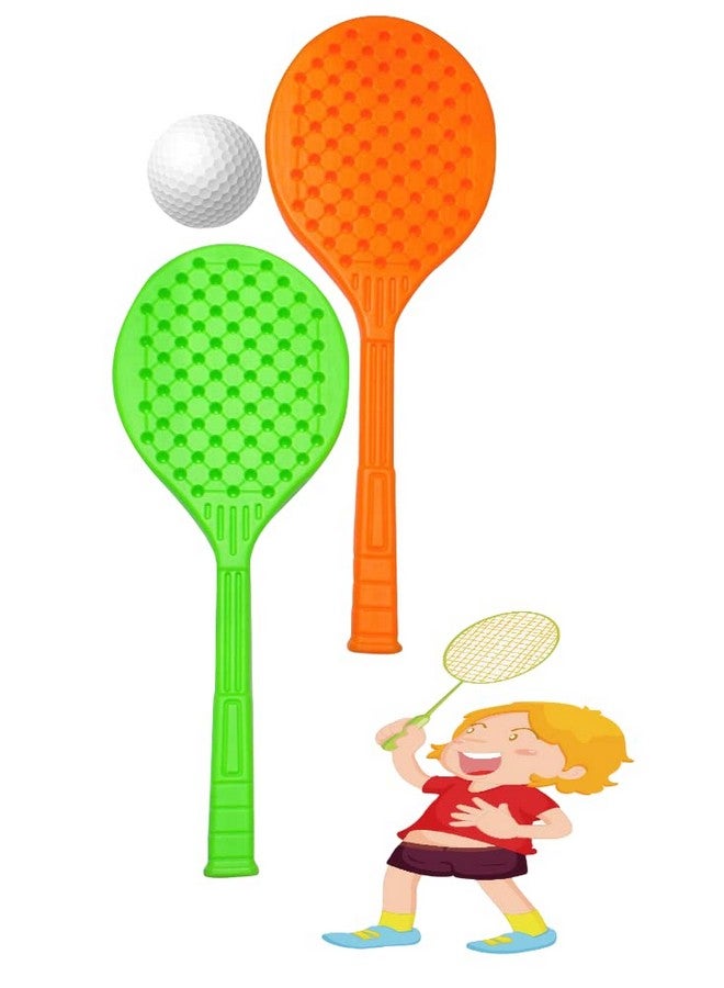 فنبلاست مضارب فن بلاست البلاستيكية للأطفال - مجموعة من 2 مضارب للأطفال، مضارب تنس الريشة، تنس، ألعاب للأطفال، تنس الريشة للأطفال، مضرب للأطفال بعمر سنتين، مضارب تنس للأطفال، (كبير)، متعدد الألوان - Image 1