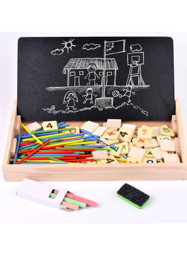 Montessori Wooden Learning Box – Multifunctional Educational Toy with Counting Sticks & Math Blocks for Kids - Image 3