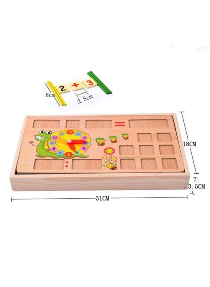 Montessori Wooden Learning Box – Multifunctional Educational Toy with Counting Sticks & Math Blocks for Kids - Image 4