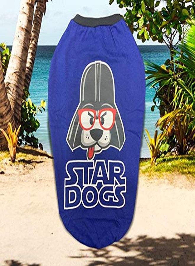 CHOOSTIX Summer Dog T-Shirt, Star Dogs, Royal Blue, 16", 150g - Image 2