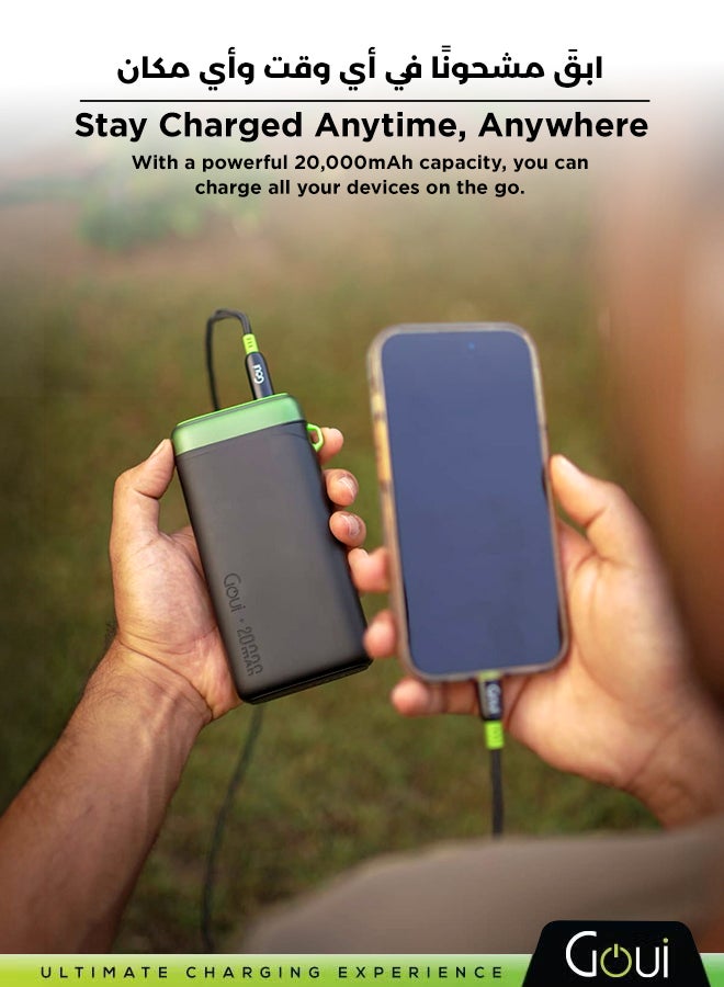 Goui 20000 mAh Pwani Power Bank - High-Capacity Portable Power Bank for Simultaneous Device Charging, Compatible with Smartphones, Tablets, Gaming Devices, Portable DVD Players, MP3/MP4, and Bluetooth Devices, Compact and Travel-Friendly for Instant Power Anywhere - Multicolour - Image 3