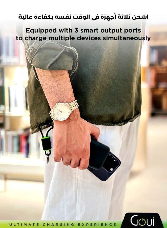 Goui 20000 mAh Pwani Power Bank - High-Capacity Portable Power Bank for Simultaneous Device Charging, Compatible with Smartphones, Tablets, Gaming Devices, Portable DVD Players, MP3/MP4, and Bluetooth Devices, Compact and Travel-Friendly for Instant Power Anywhere - Multicolour - Image 5