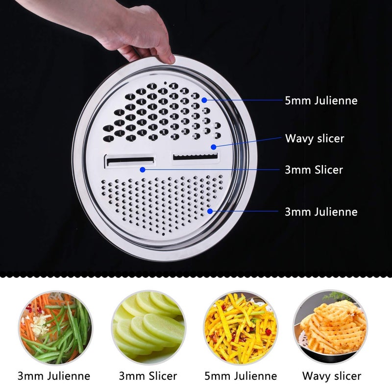Drumil Kitchen Multipurpose Grate Bowl with Drain Colander Grater Mesh Basket 3 in 1 Stainless Steel Basin Vegetable and Fruit Washing Bowl Strainer Cutter Salad Maker Set - Image 4