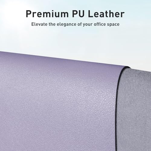 Aothia Leather Desk Pad Protector, Mouse Pad, Office Desk Mat, Non-Slip PU Leather Desk Blotter, Laptop Desk Pad, Waterproof Desk Writing Pad for Office and Home (31.5" x 15.7", Lavender) - Image 2