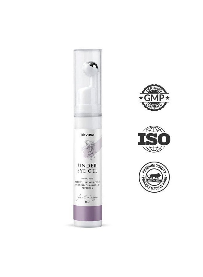 Nirvasa Under Eye Gel Cream With Roll On Enriched With Hyaluronic Acid Peptides & More Helps To Reduce Dark Circles & Puffy Eyes Restores Moisture Loss For All Skin Types 15Ml - Image 3
