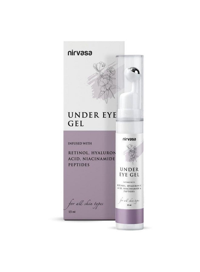 Nirvasa Under Eye Gel Cream With Roll On Enriched With Hyaluronic Acid Peptides & More Helps To Reduce Dark Circles & Puffy Eyes Restores Moisture Loss For All Skin Types 15Ml - Image 1