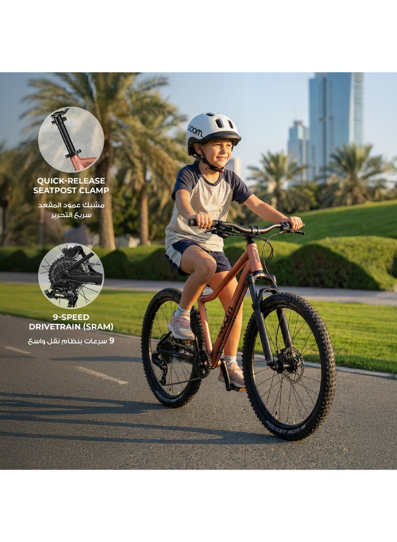 Woom OFF Air 5 Kids Mountain Bike|24-inch Wheels|Air Suspension Fork|Lightweight Aluminum Youth MTB|Disc Brakes|Terra Coppa - Image 4