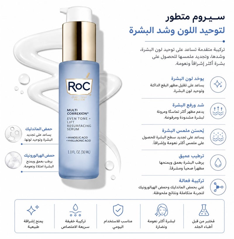 RoC Multi Correxion Even Tone and Lift Night Resurfacing Serum - 30ml - Image 1