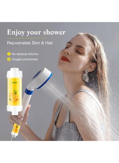 SKY-TOUCH Vitamin Shower Filter : Aromatherapy Hard Water Softener Chlorine & Fluoride Shower Filter Easy Installation for Universal Output Showerhead for Healthier Skin & Hair (Lemon)  - Image 2