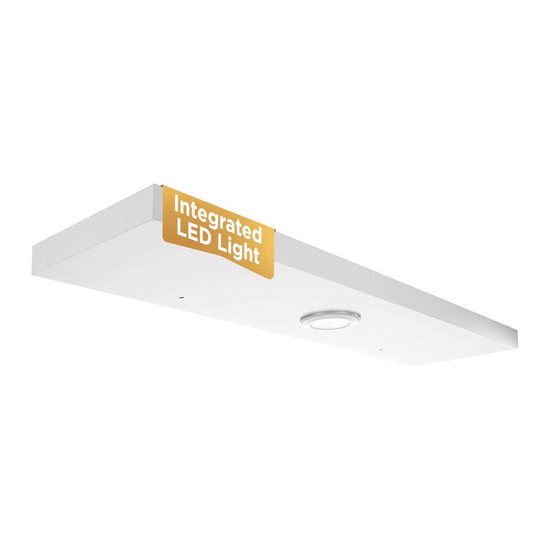 رفوف عائمة بإضاءة LED من كيرا غريس ستوكهولم أبرغ، رفوف حائط حديثة مع أضواء تعمل باللمس، مثالية لتزيين المنزل 36 أبيض عبوة من 1