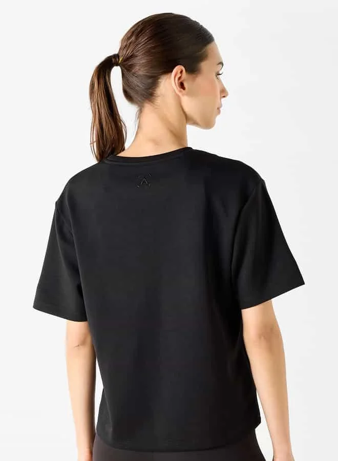 ADOT by Splash Embroidered T-shirt with Short Sleeves and Crew Neck